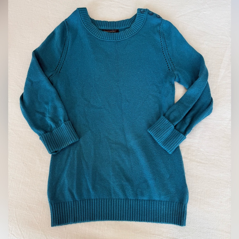 Banana Republic Factory Teal Crew Neck cotton Sweater size XS